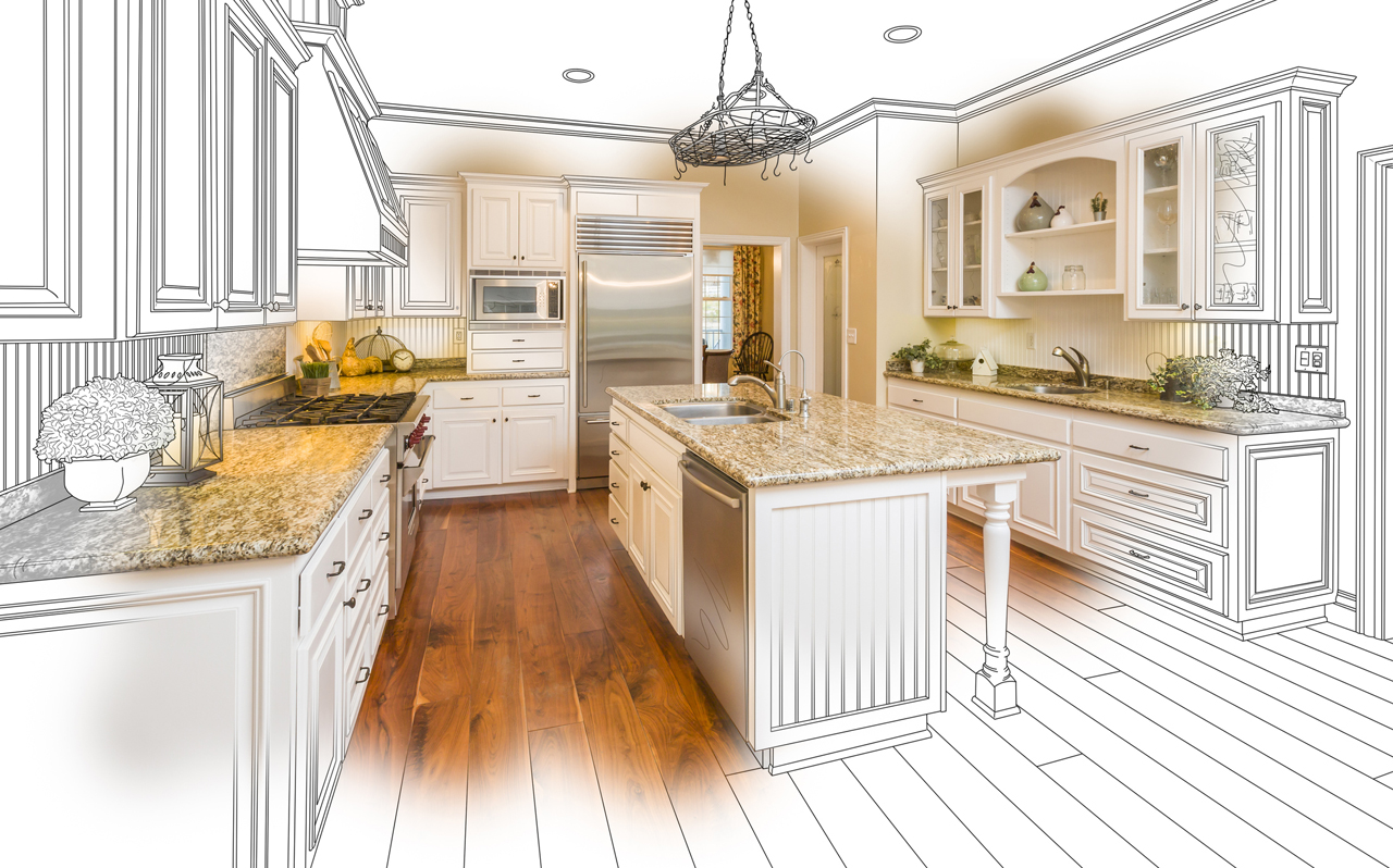 mock up of a kitchen remodel